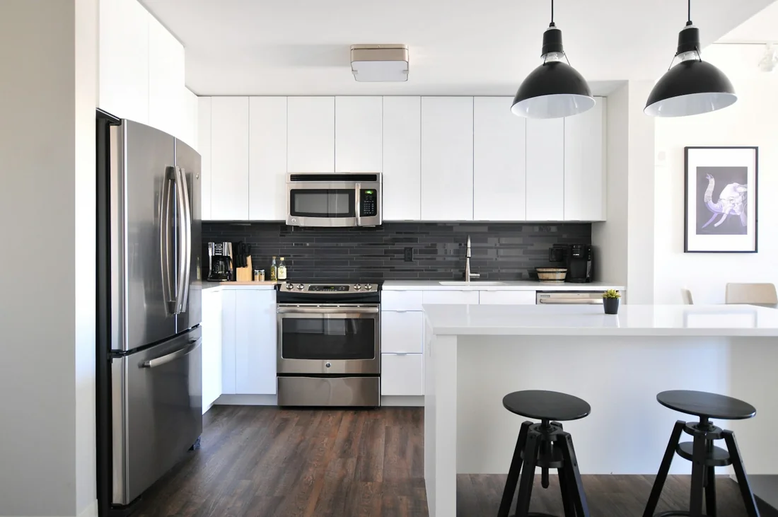 A bright home kitchen with clean lines